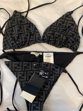 Fendi | Swim | Fendi Ff Brown Lycra Two Piece Bikini Set | Poshmark